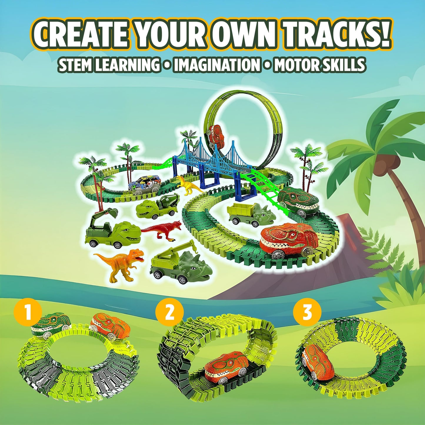 Jurassic Dino Track Set