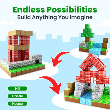 100 pcs Magnetic BuildiBlocks Adventure Set